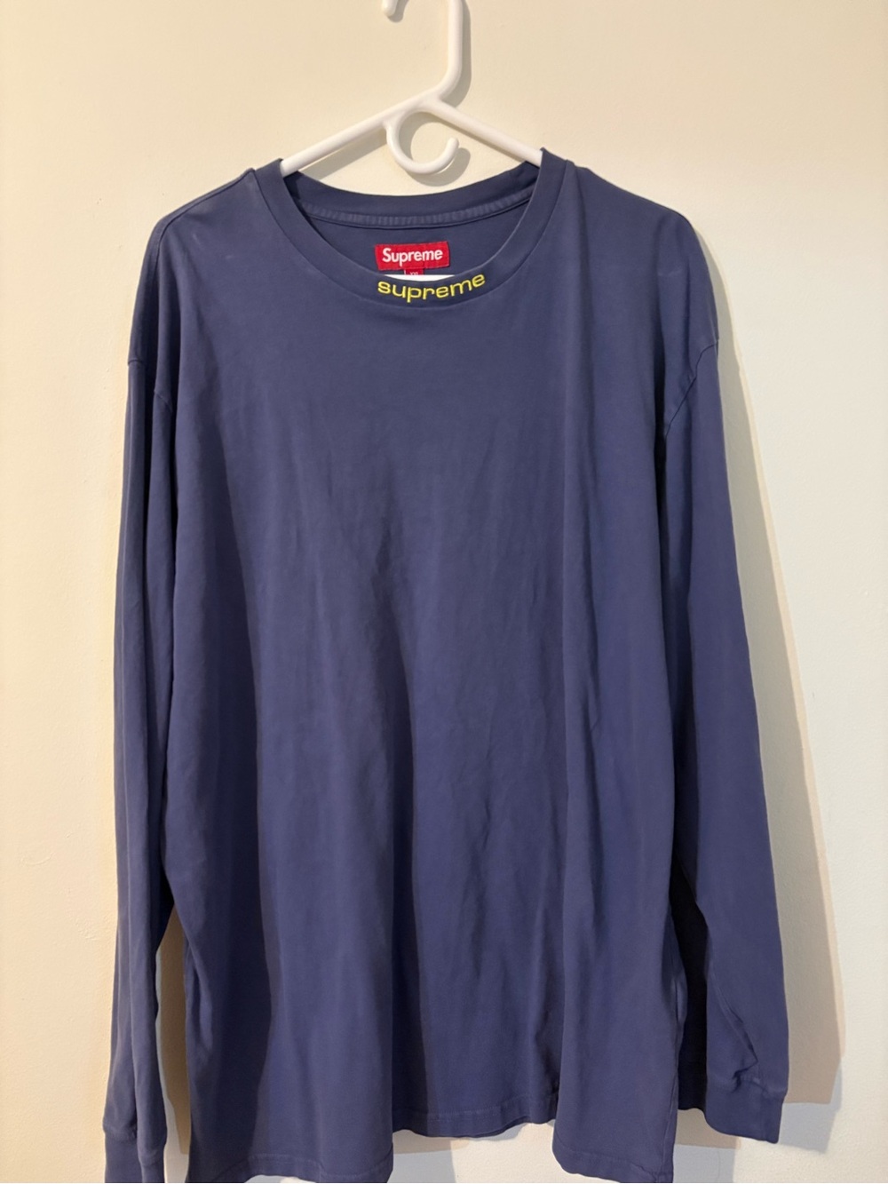 Supreme Long Sleeve Crewneck Shirt - Navy Blue